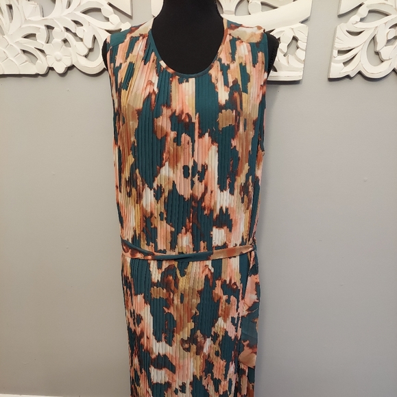 Banana Republic Tie Waist Midi Dress Size Large - Picture 2 of 6